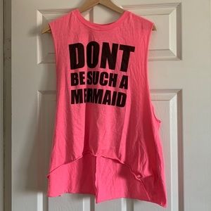 H&M divided muscle tank DON’T BE SUCH A MERMAID S oversized preowned